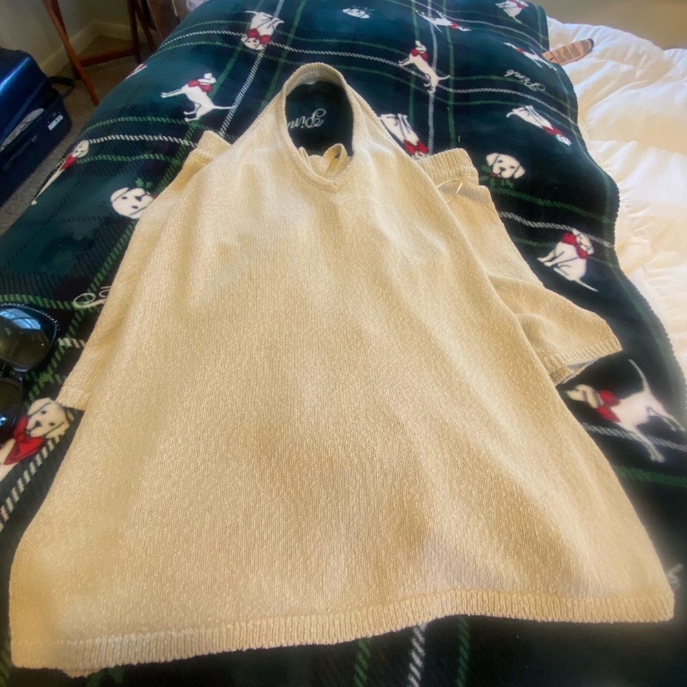 Free People Cream knit halter top and shorts